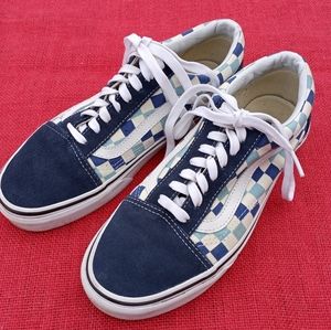 Vans Blue Suede Check Men's 7.5 M (9 Women's) Sk8 Sneakers EUC